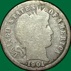1901-S Barber Dime Good G Coin #35182