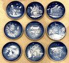 Lot of Nine (9) 1980’s Bing & Grondahl Annual Christmas Eve Blue & White Plates — photo 1