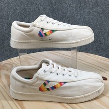 Tretorn Shoes Womens 7M Nylite Plus Sneakers White Canvas Rainbow Lace Up Casual