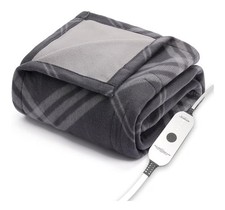 Sunbeam 50  x60  Heated Throw Blanket Royal Ultra Fleece NEW