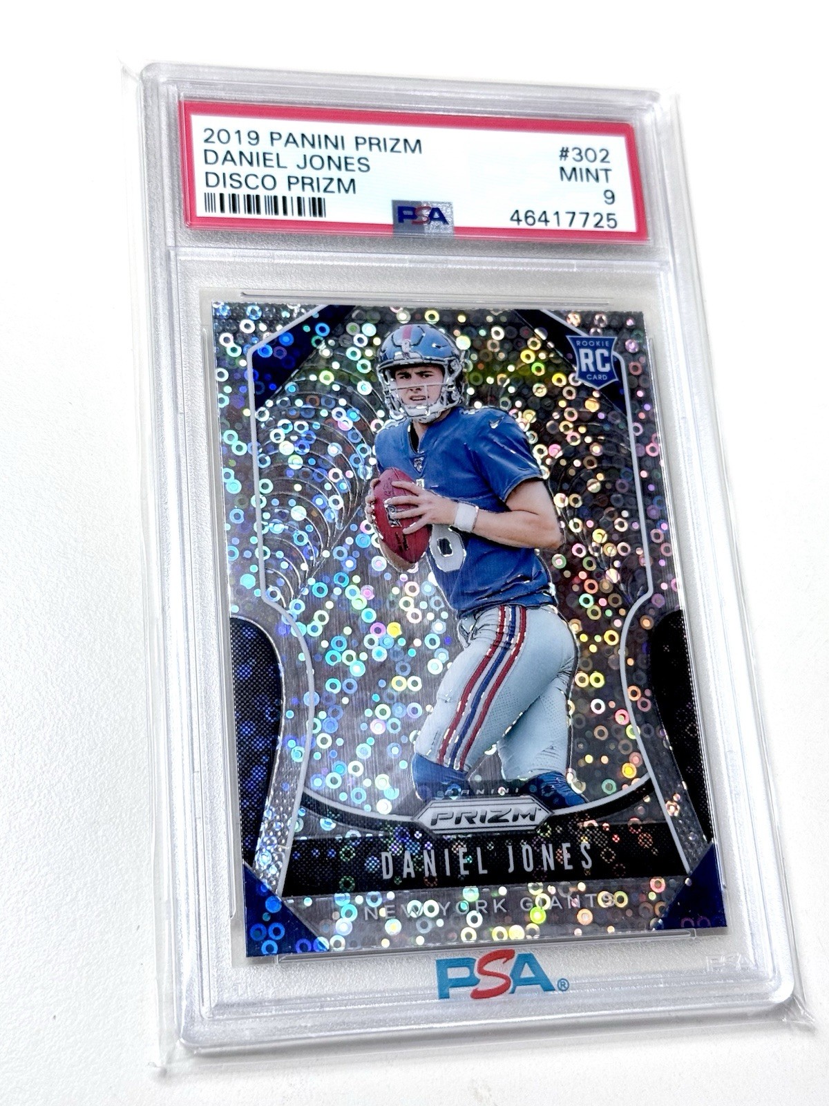 DANIEL JONES 2019 Panini Prizm RC Rookie DISCO SP PSA 9 #302 GIANTS🏈