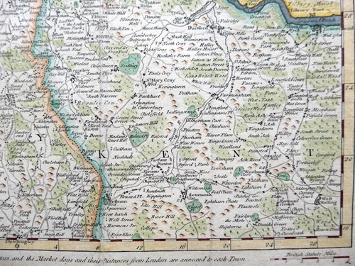 TWENTY MILES ROUND LONDON BY THOMAS BOWEN c1778 GENUINE ENGRAVED ANTIQUE MAP - Picture 5 of 5