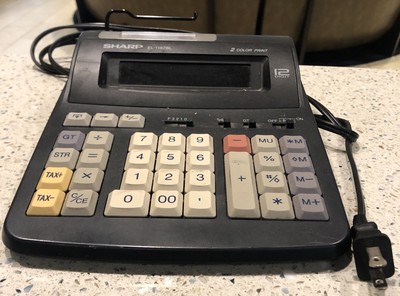 SHARP EL-1192BL 12 Digit 2 Color Print Calculator - Tested/Working 