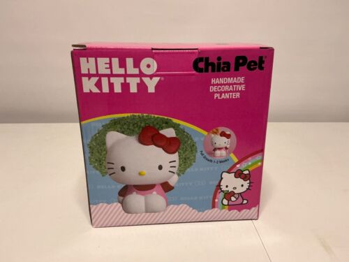 NEW Chia Pet HELLO KITTY Handmade Decorative Planter with plastic tray - Picture 3 of 4