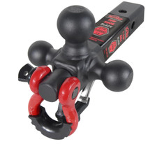 Recovery Shackle Ball Hitch Mount Wmatte Black Triple Tow Ball 2-in Shank Recovery Shackle Ball Hitch Mount Wmatte Black Triple Tow Ball 2-in Shank