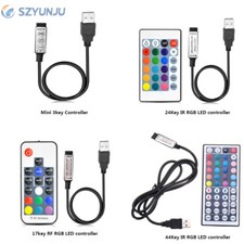 5V USB LED RGB controller 3Key Dimmer 24Key  IR Remoter 17Key RF For LED strip