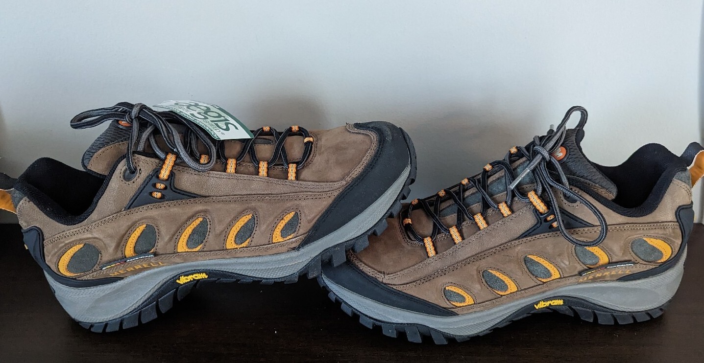 Scarpe da uomo Merrell Continuum Vibram escursionismo performance taglia 11 nuove senza scatola