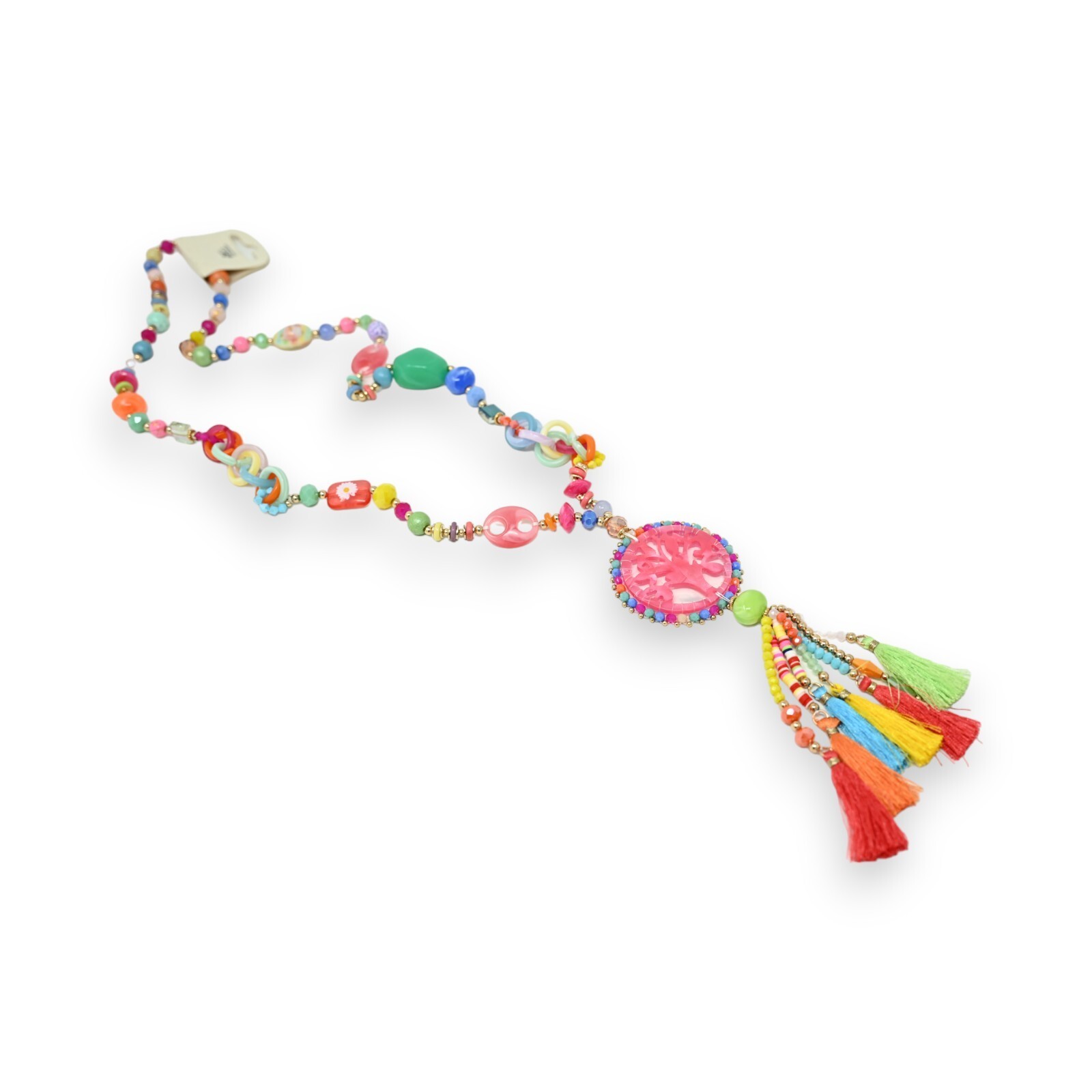 Sautoir arbre de vie multicolore aux finitions artisanales d'une grande finesse
