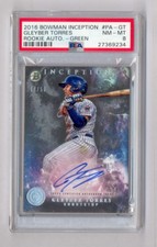 GLEYBER TORRES 2016 BOWMAN INCEPTION GREEN AUTO RC #17/50 PSA 8 NM-MINT YANKEES