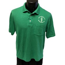 Vtg 80's Screen Mates Green Polo USA Made SHENANIGANS IRISH Pub 50/50 Shirt L