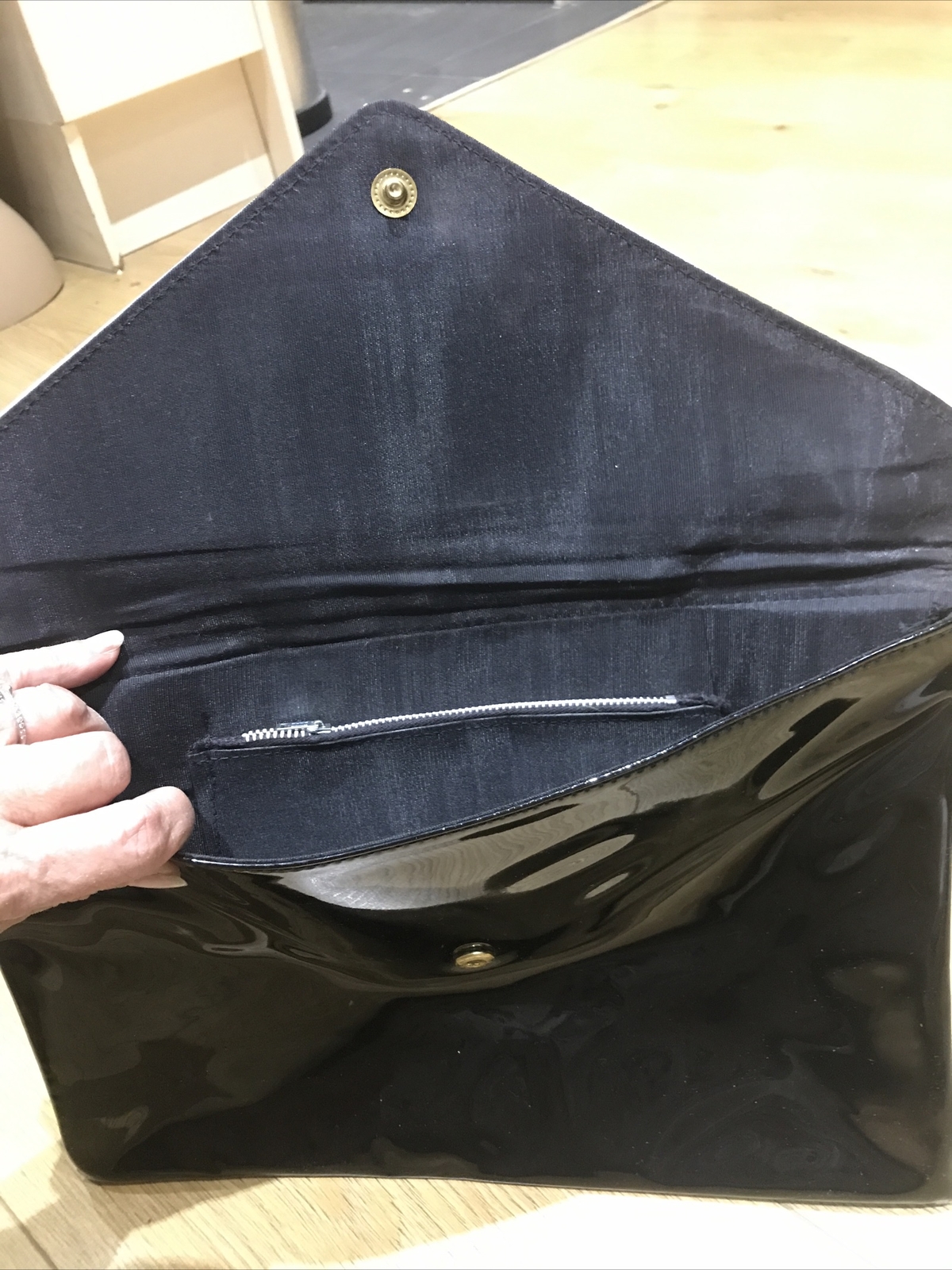 True Vintage 1970s Large Black & White Envelope Clutch Bag, Mod/Northern Soul 4