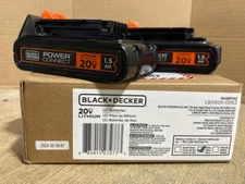 Genuine BLACK+DECKER 20V MAX 1.5 Ah Lithium Ion Battery, 2 Pack (LBXR20-OPE2)