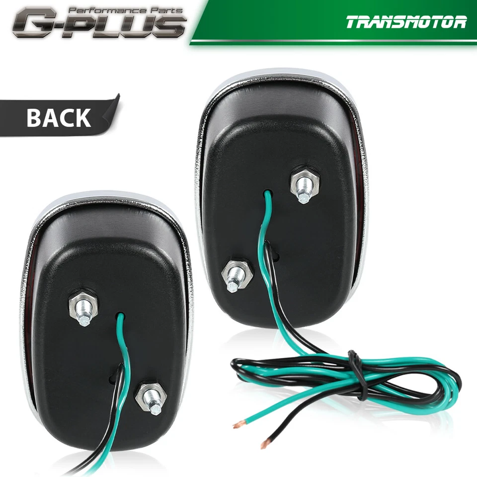 Fit For 40-53 Chevy GMC Truck Rear Black Blue Dot Tail Lights Lamps LH & RH Side - Image 4 of 4