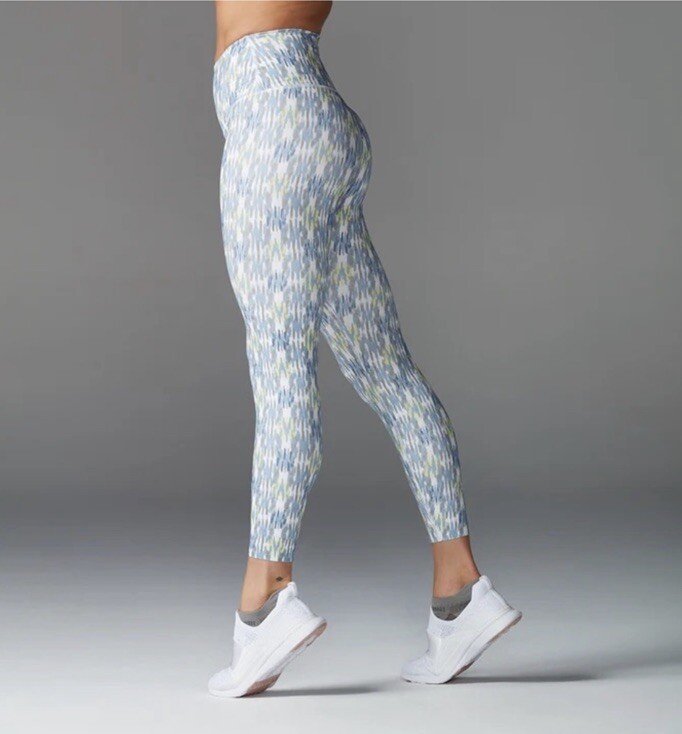 Tavi Active High Waisted 7/8 Leggings Medium Sky Ikat Yoga Athleisure