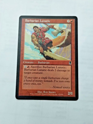 MTG Barbarian Lunatic Odyssey 175/350 Regular Common Some Edge Wear - See Pics