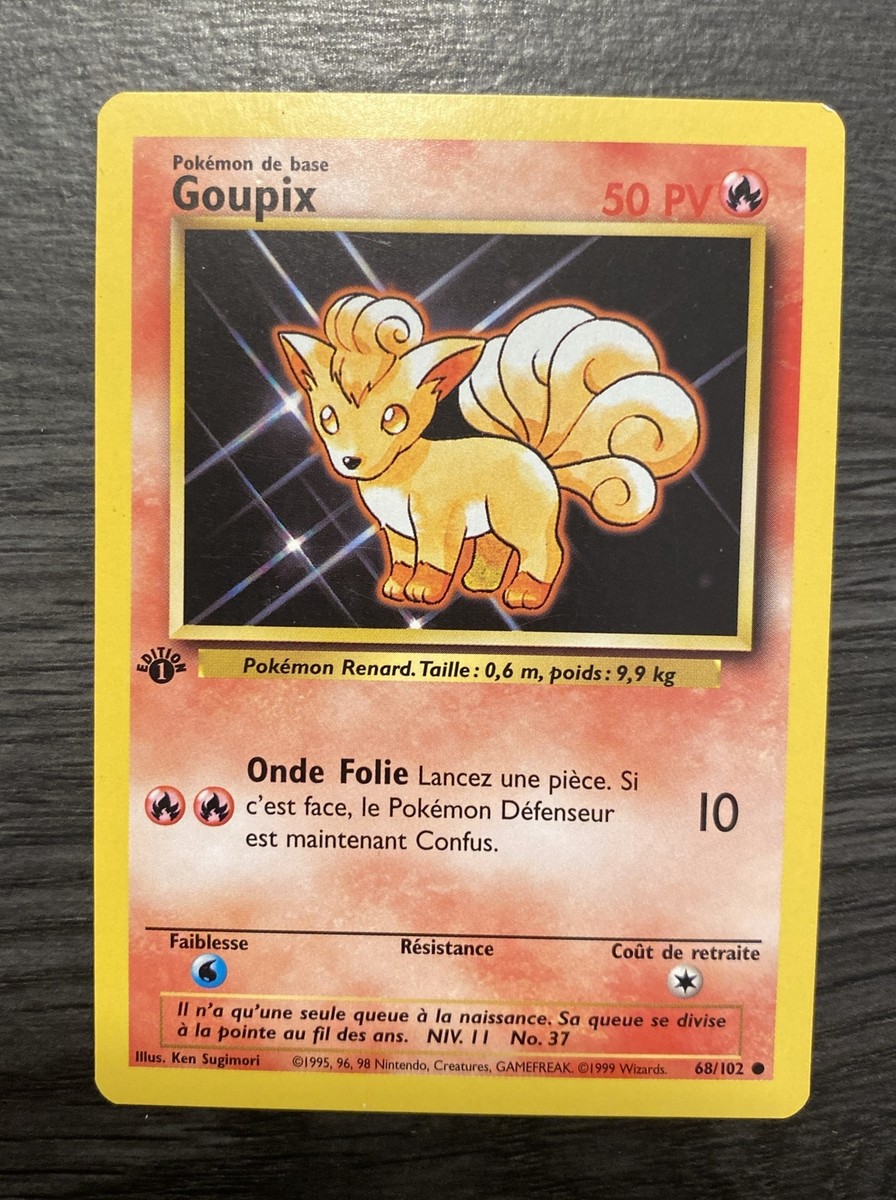 1999 Pokémon TCG French 1st Edition Goupix/Vulpix 68/102 Base Set - WOTC LP 