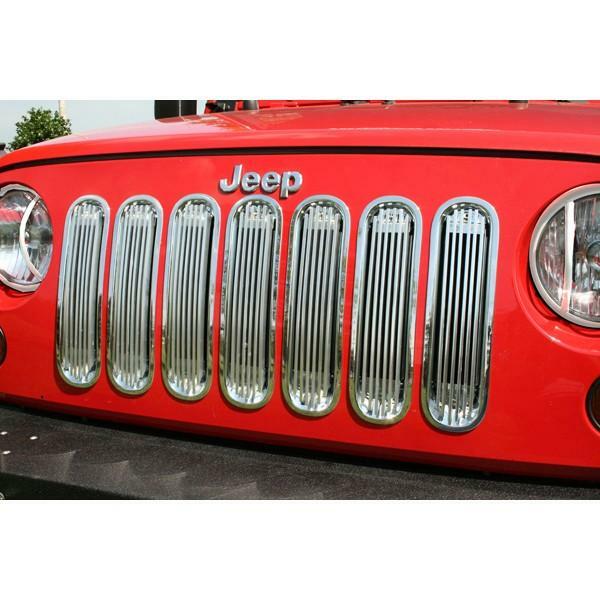 Grille de calandre Jeep Wrangler JK 07-18 insert de protection alu argent