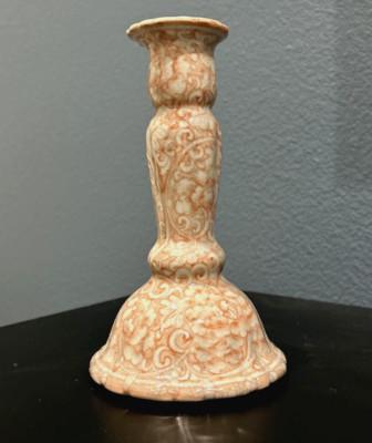 William Morris Candlestick Holder Crackled Peach 7.25 x 4.25 inch Bloomingdales