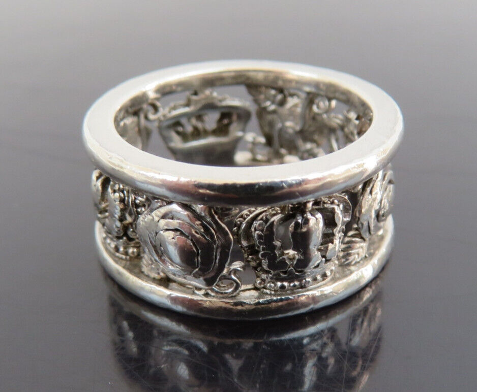 Authentic Justin Davis Sterling Silver 925 Rose & Crown Ring Authentic Justin Davis Sterling Silver 925 Rose & Crown Ring