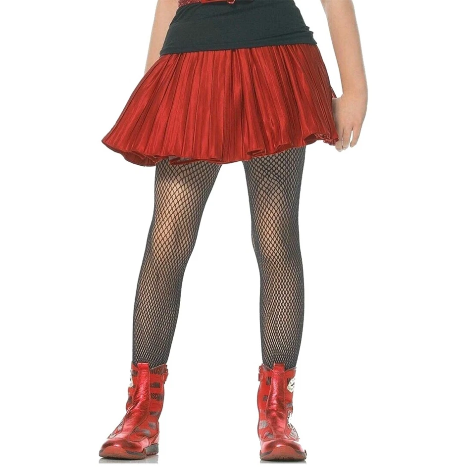 Children's Fishnet Tights Girl's Red Dress-Up Dance Costume Kid's Accessory - Image 3 of 4