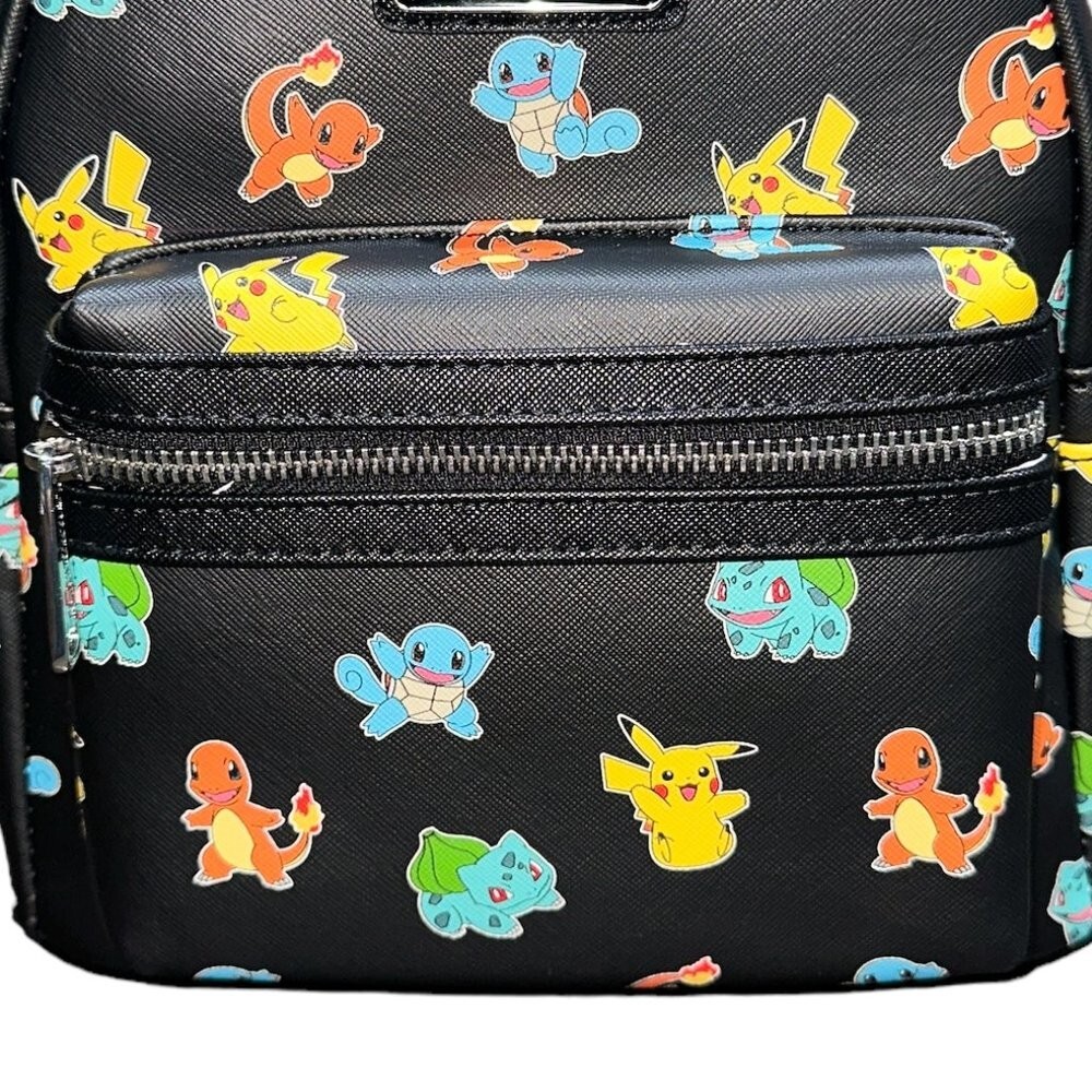 Pokemon Starters Loungefly Mini Backpack With Front Zippered Pouch NEW WITH TAGS Loungefly Pokemon Starters AOP Mini Backpack | Mercari main image 2