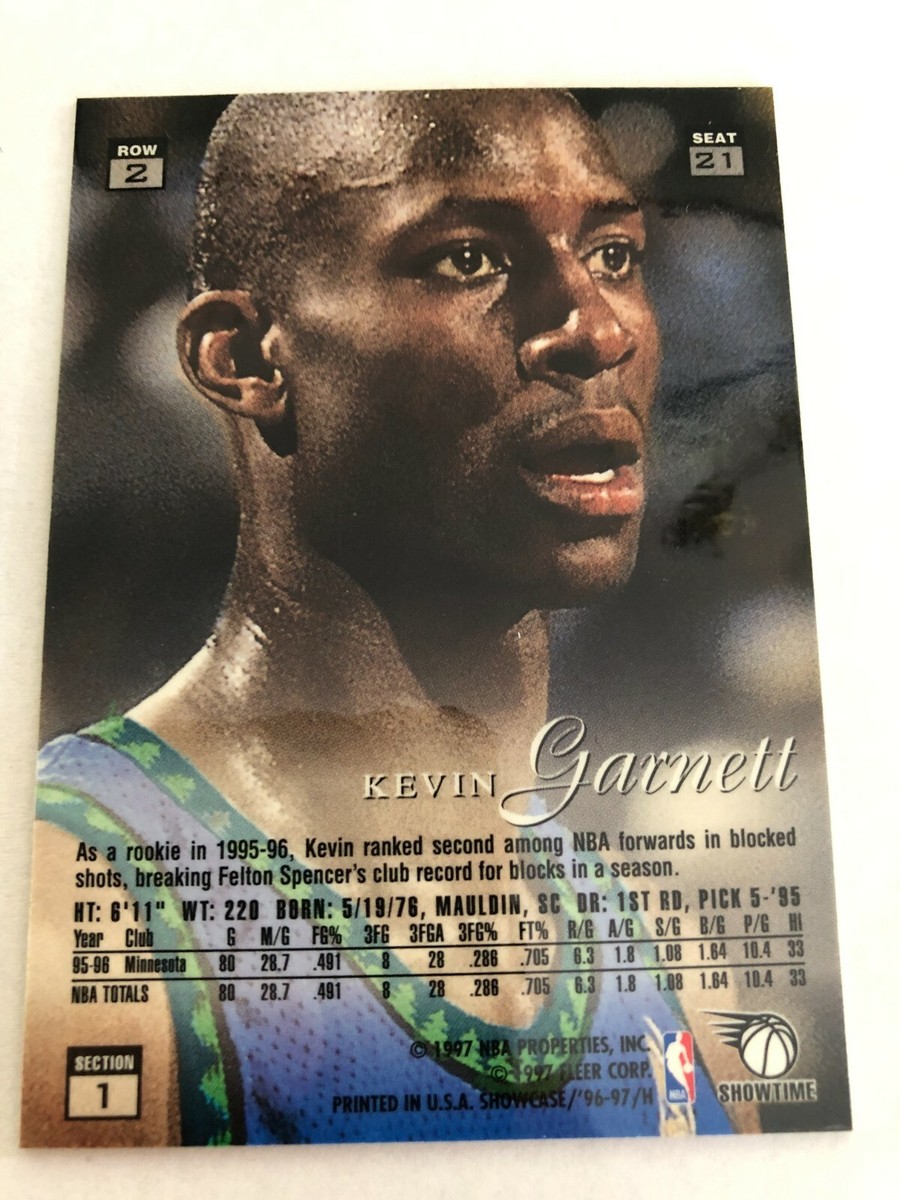 1996-97 flair showcase row2 全90種セット 1996-97 Flair Showcase Row 2 Refractor Kevin Garnett #21