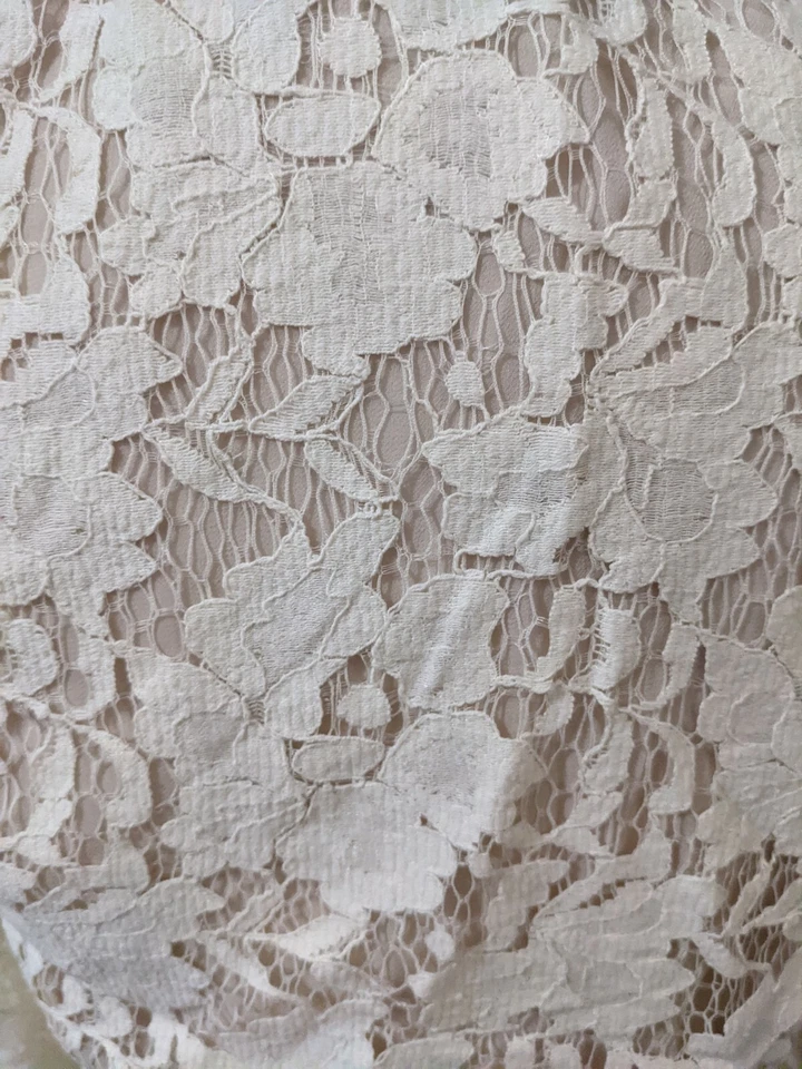 Chaqueta Blazer CAbi #249 Floral Encaje Desnudo Marfil Beige Corte Talla 6 Pequeña Foto 4 de 4