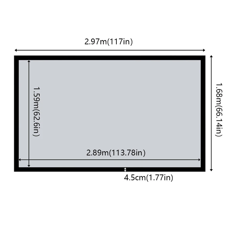 Fixed Aluminum Frame Projector Screen For Home Theatre HD TV Projection 135'' - Image 2 of 4