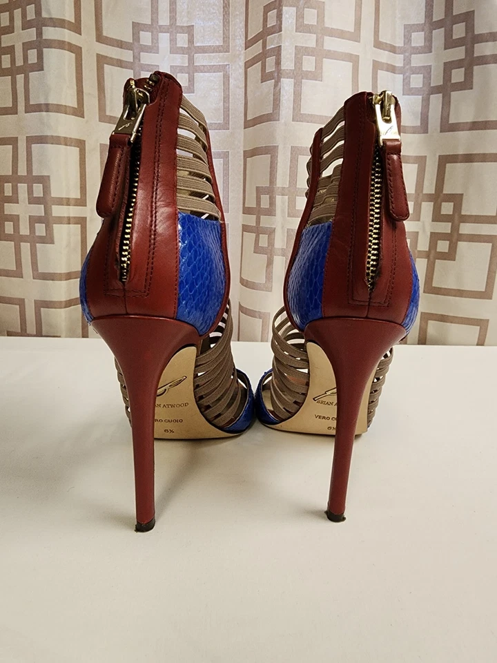 Brian Atwood 6.5 Langden Stretch Cage Gladiator Heels - Image 4 of 4