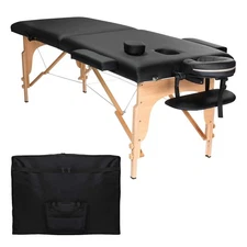 Portable Massage Table with Carrying Case - Black