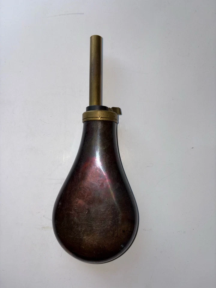Vintage LYMAN LATÃO + FRASCO DE PÓLVORA DE COBRE Excelente Estado - Imagem 4 de 4