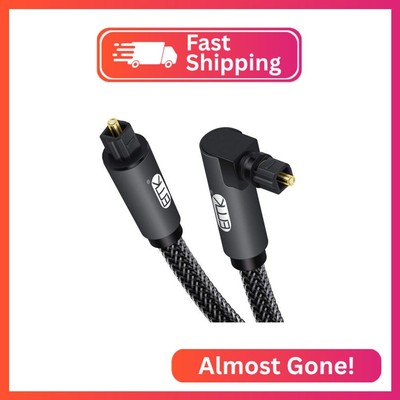 EMK 90 Degree Toslink Optical Cable 360 Degree Free-Rotating Plug Fiber Optic Ca