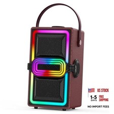 Bluetooth Speaker, 120W Peak Power Wireless Speakers Boombox with Deep Burgundy