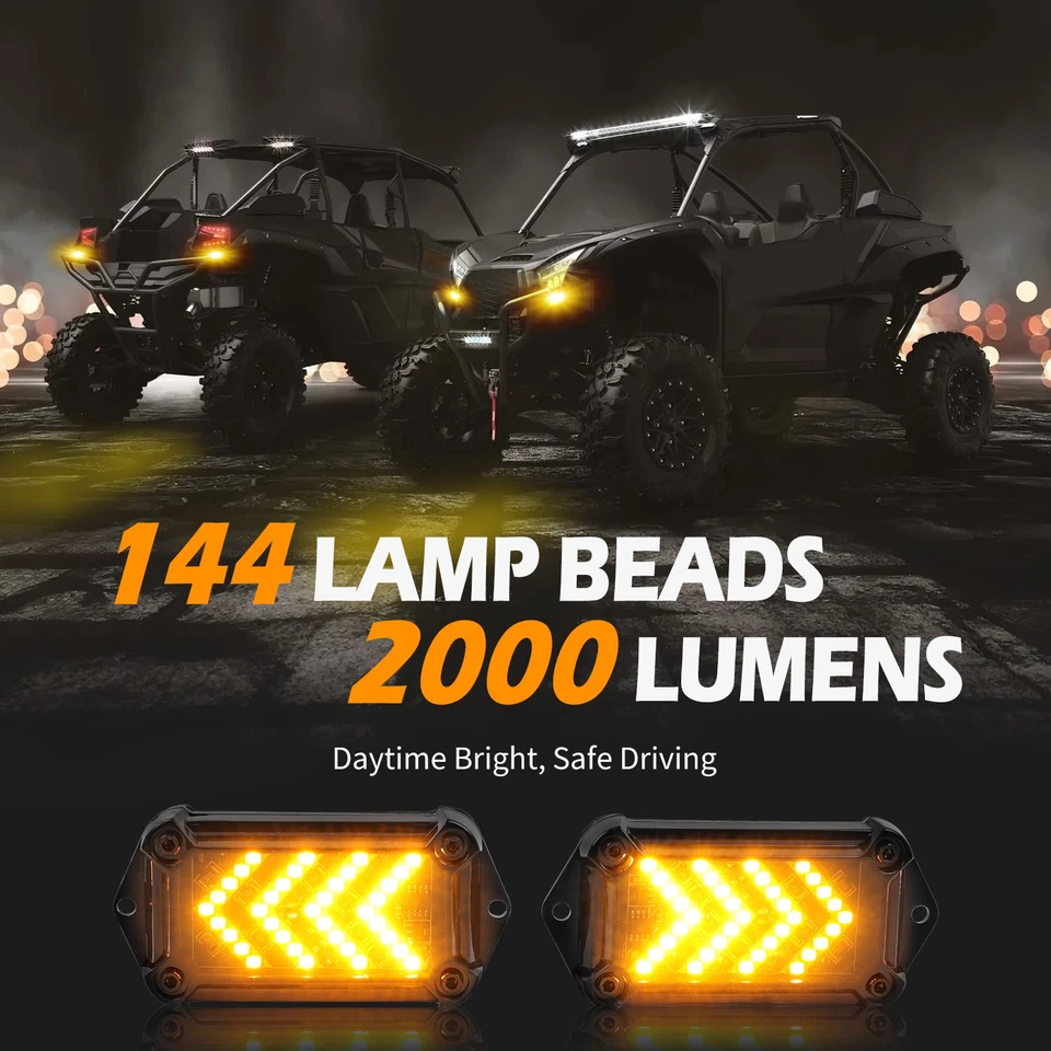 Kit de interruptor basculante de señales de giro LED UTV para Honda Pioneer 1000 5 700 + bocina 110dB Foto 3 de 4