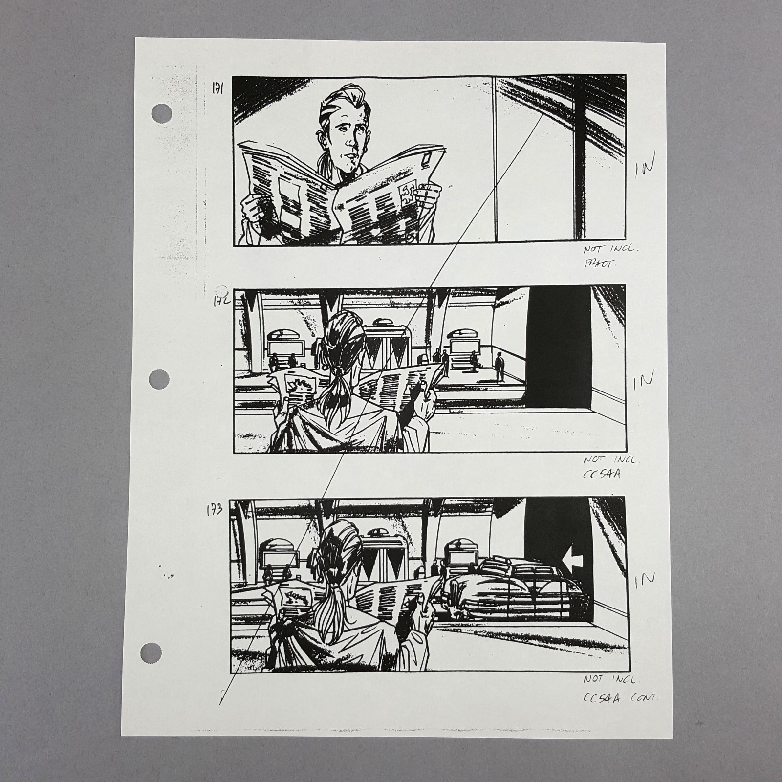 Image 2 of The Fifth Element - Production Used Storyboard, Cab Chase 161-173 , COA