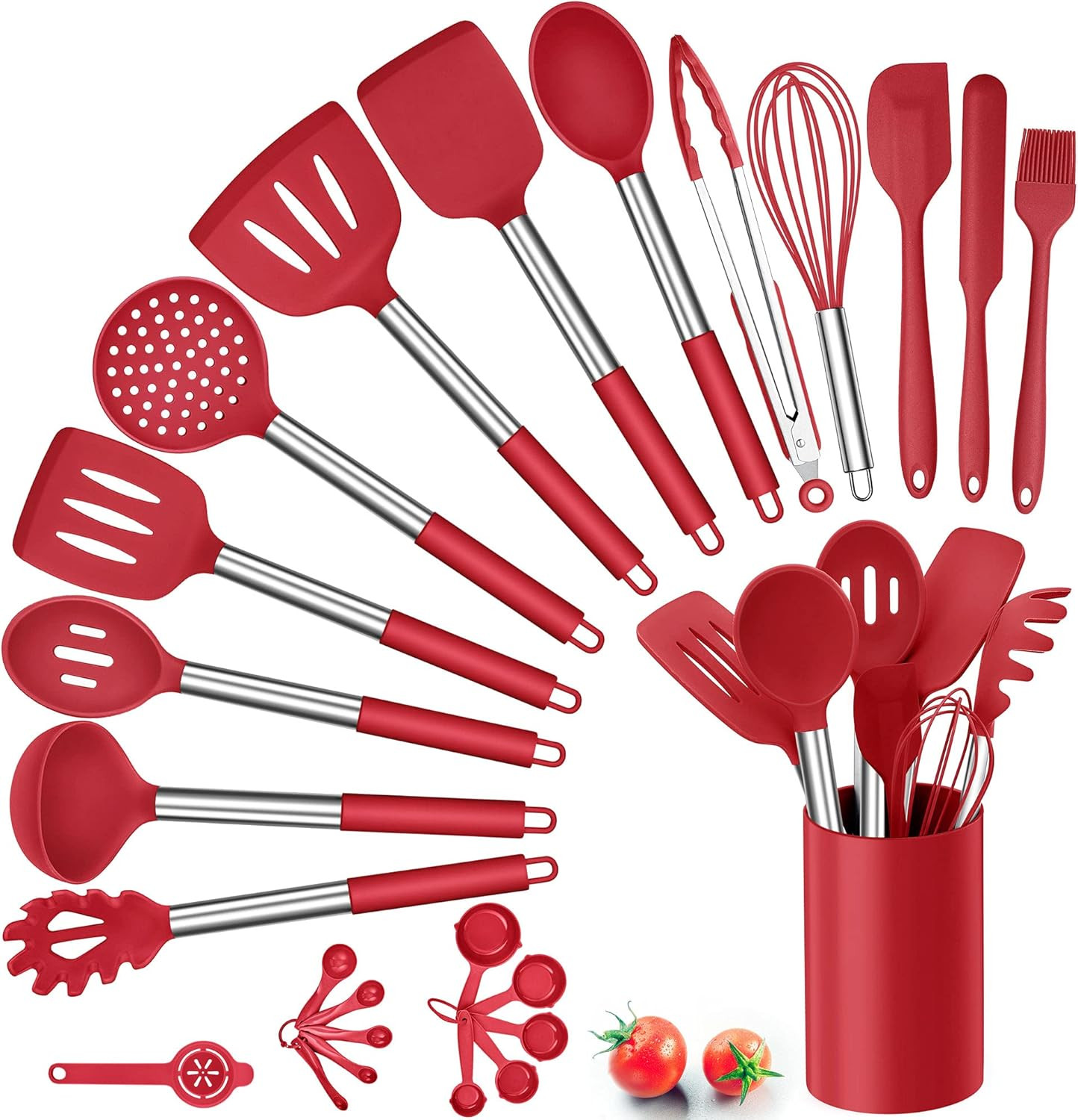 Set 25 Utensili Cucina Silicone Antiaderente | Mestoli Professionali R