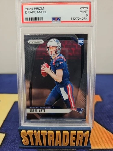 2024 Panini Prizm Drake Maye 329 Rookie PSA 9 - Patriots QB Super Bowl