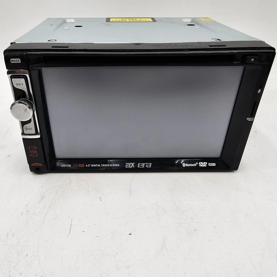 Axxera Bluetooth Car Stereo CD USB SD DVD Player AV6117B +Wire Harness Untested - Image 4 of 4