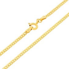 Solid 14K Yellow Gold Mens 2mm Cuban Curb Chain Link Pendant Necklace 24"