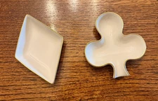 Rare Vintage Clubs and Diamond Lenox Porcelain China Dishes with Gold Trim