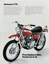 1971 Honda SL175 double-sided/bi-fold brochure-literature Motosport SL-175 1970