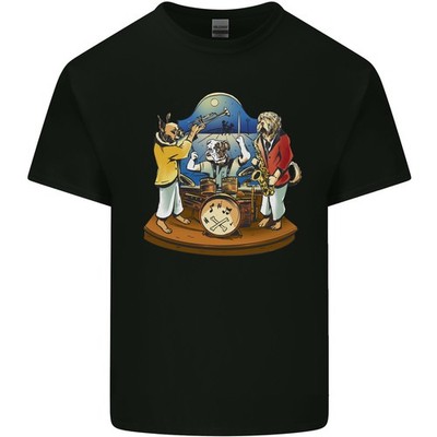 Hund Jazz Band Lustig Musik Herren Leichte Baumwolle T-Shirt