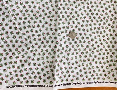 FAT QTR 18x22 BEATRIX POTTER QUILTING TREASURES CRANSTON 2006 TINY RADISH FABRIC