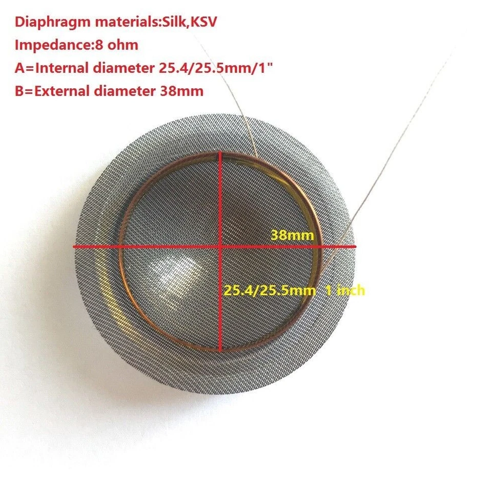 Tweeters domo diafragma semitransparente seda 25,4 mm (1 pulgada) KSV VoiceCoil 10 un. Foto 3 de 4