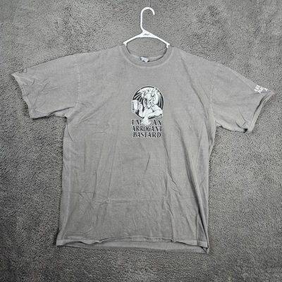 #ad Crazy Shirts Arrogant Bastard Ale Shirt Mens XXL Gray Crater Dyed Stone Brewing $15.99
