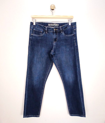 Parasuco Women 29 Dark Wash Jeans Mid Rise Cropped Ankle 25.5  Inseam Stretch
