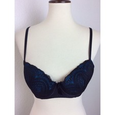 Frederick's of Hollywood Bra Women Sz 34C Lingerie Lace Satin Padded Intimates