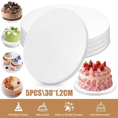 5 Stück Kuchenplatte Tortenunterlage Rund Rund Weiß Cake Board Tortenboden