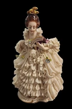 Vintage German Dresden-Style Porcelain Lace Lady Figurine – Franz Wittwer Export