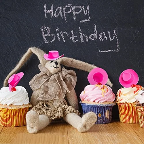 Mini sombrero de escritorio de plástico de 20 piezas de vaquero occidental vaquera pastel cupcakes Foto 2 de 4